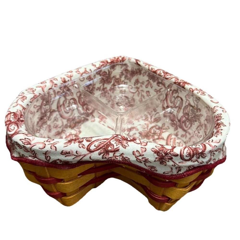 2000 Longaberger Little Love Sweetheart Heart Shaped Basket Liners & Protector